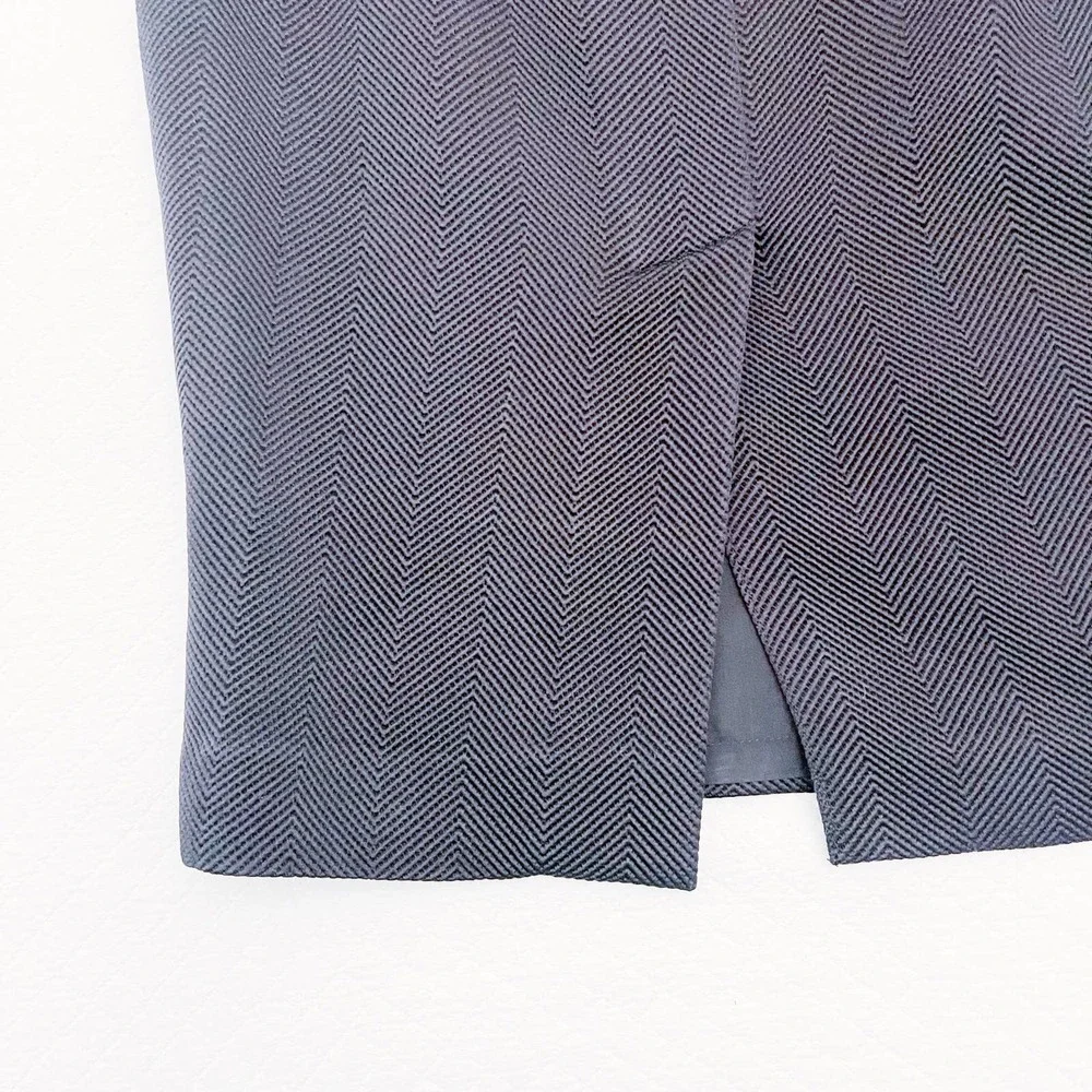 Ecaille Black Pencil Skirt Wool Silk Paris SZ44